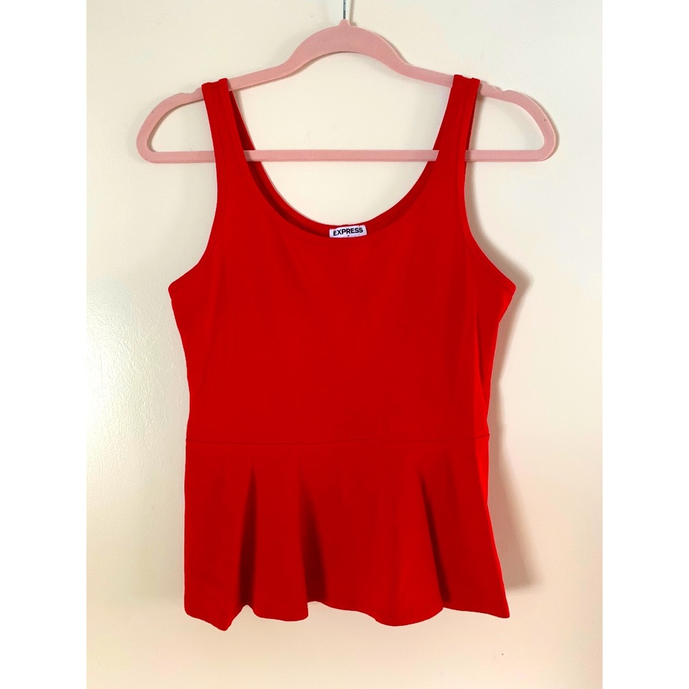 Express Red Peplum Top